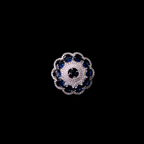 Royal Blue Floral Statement Ring for Women